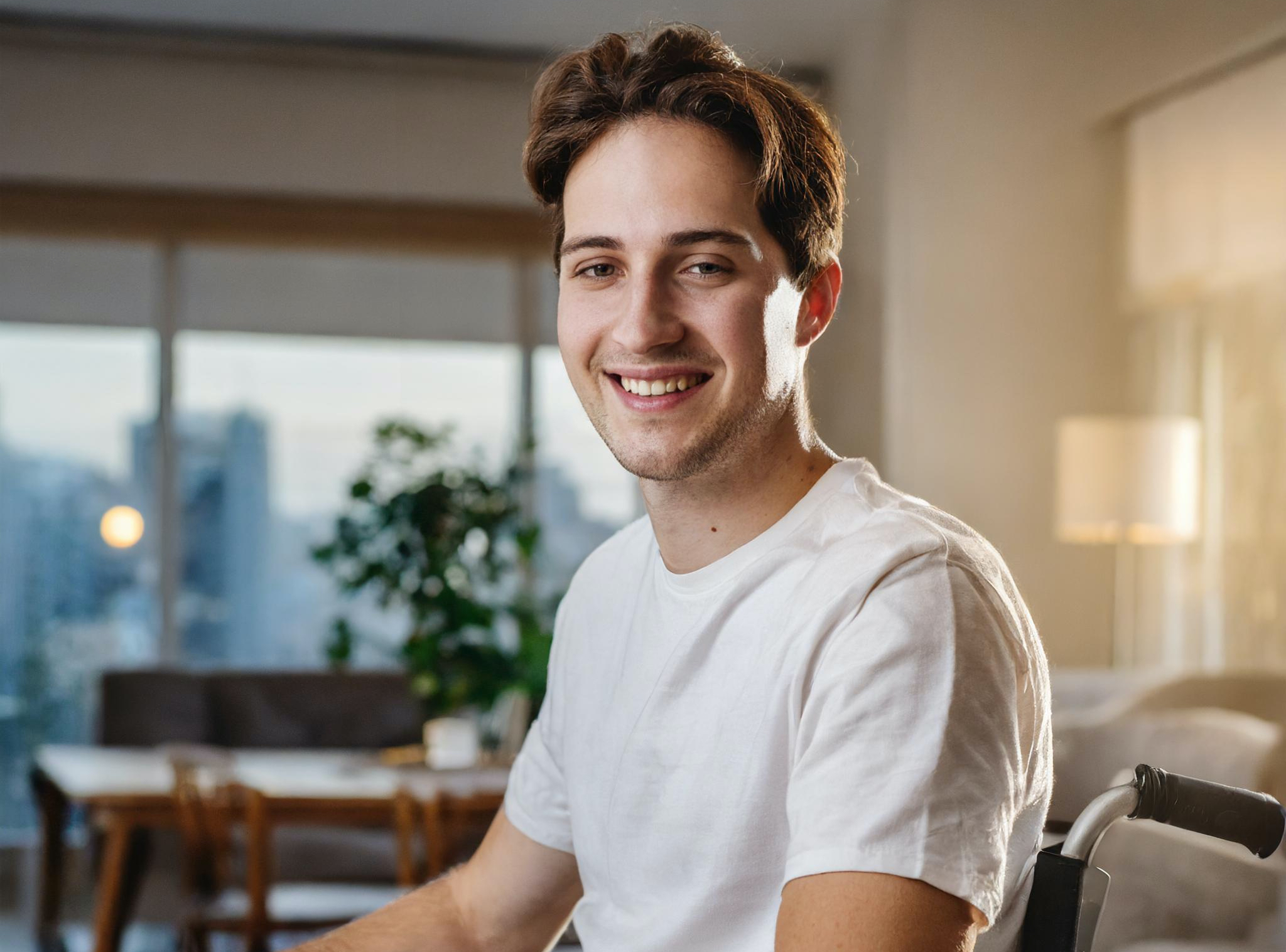 picture of a young white male in a wheelchair